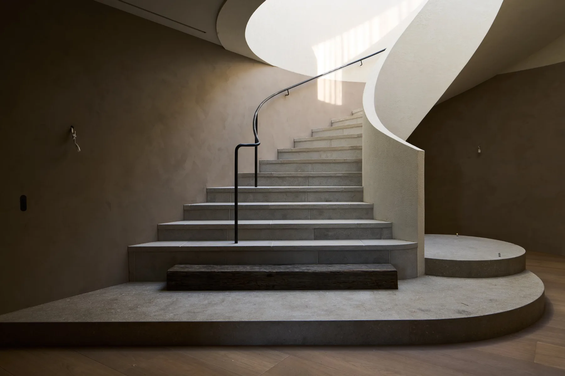 Conargo Estate, Flinders. Curved stair in the entry.