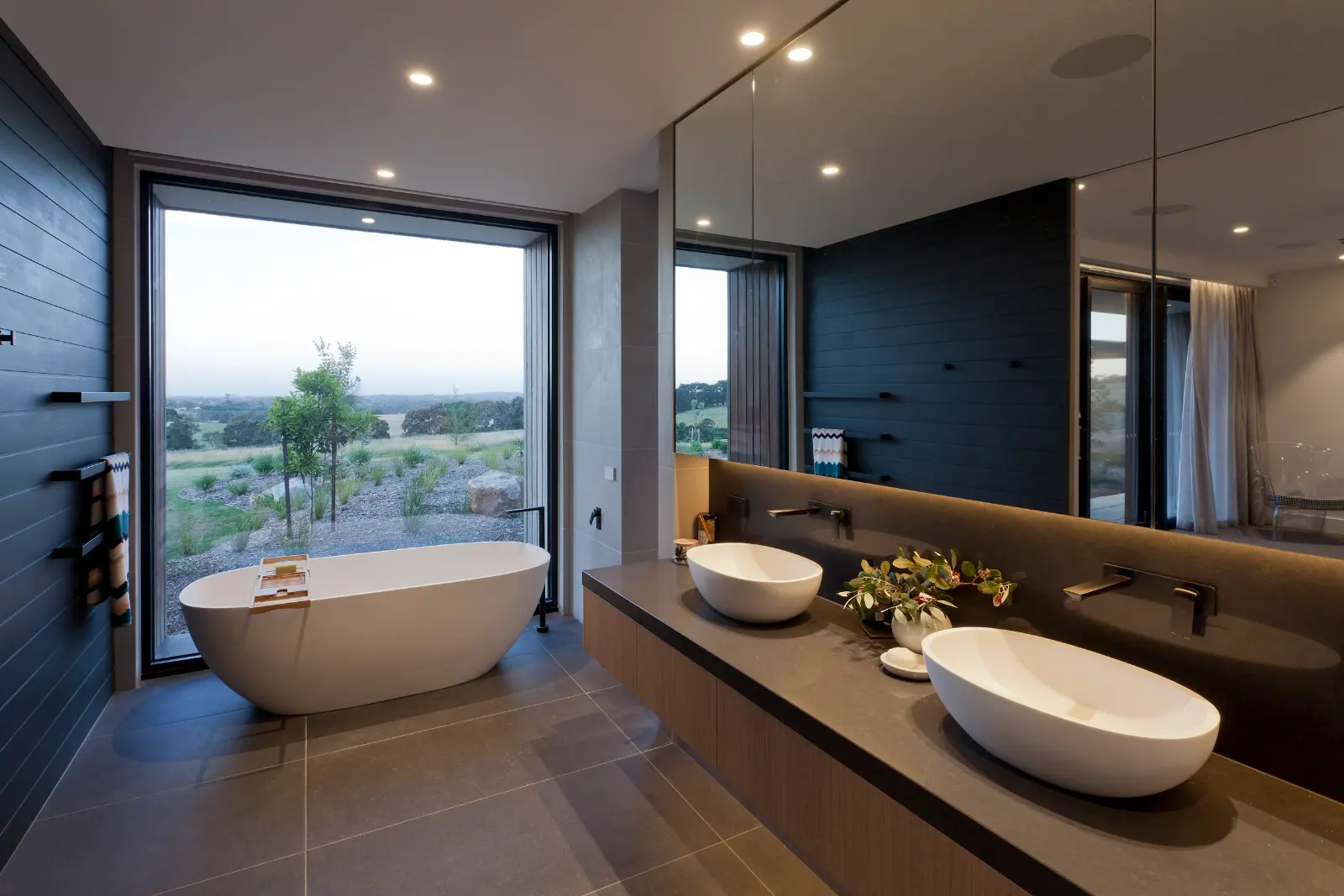The Range, Red Hill. Main bathroom looking out to the hills.